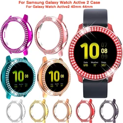 Diamond PC Bumper For Samsung Galaxy Watch Active 2 Case For Galaxy Watch Active2 40mm 44mm Women Bling Thin Cover Screen