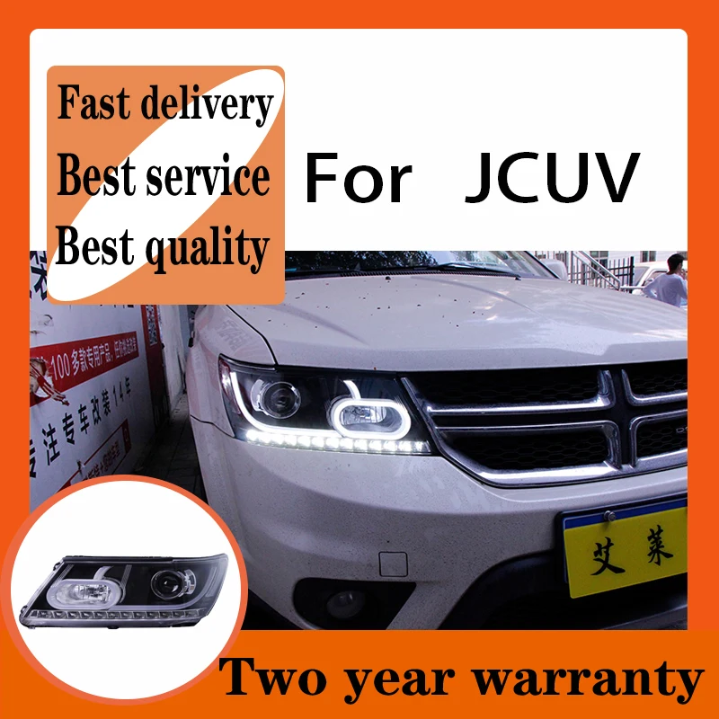 Untuk Dodge JCUV Journey 2009-2016 Lampu Depan LED Fiat Freemont LED DRL Hid Angel Eye Bi Xenon Beam Aksesori