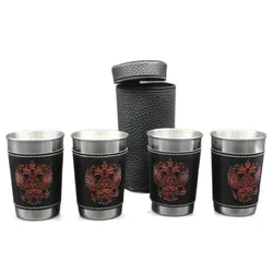 1/2oz Outdoor portable Stainless Steel Cups with case Shots Set Mini Glasses For beer Wine whisky voldka Hiking Camping Water