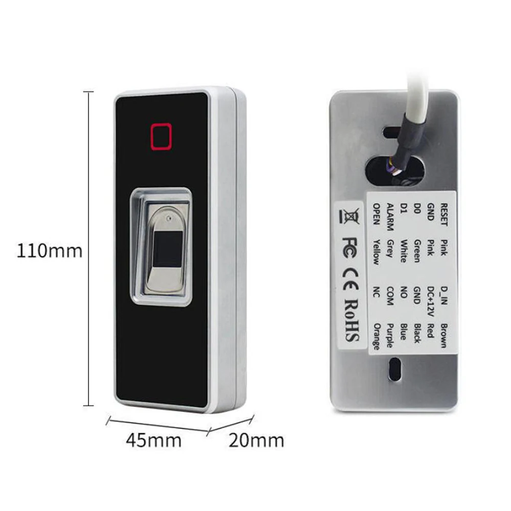 F6 Waterproof Metal Case RFID ID EM Standalone Access Controller 500 Users 200 Fingerprint Access Control System