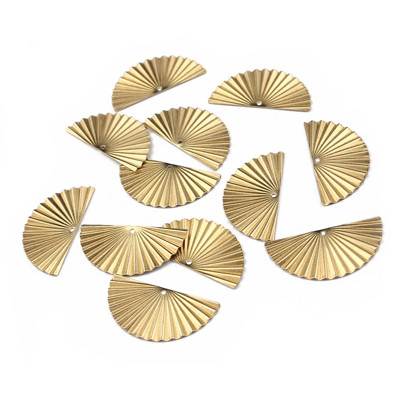 20Pcs/set Raw Brass Sector Charms Pendant For Handmade Necklace Earrings Findings Fashion Geometric Accessories For Diy Jewelry