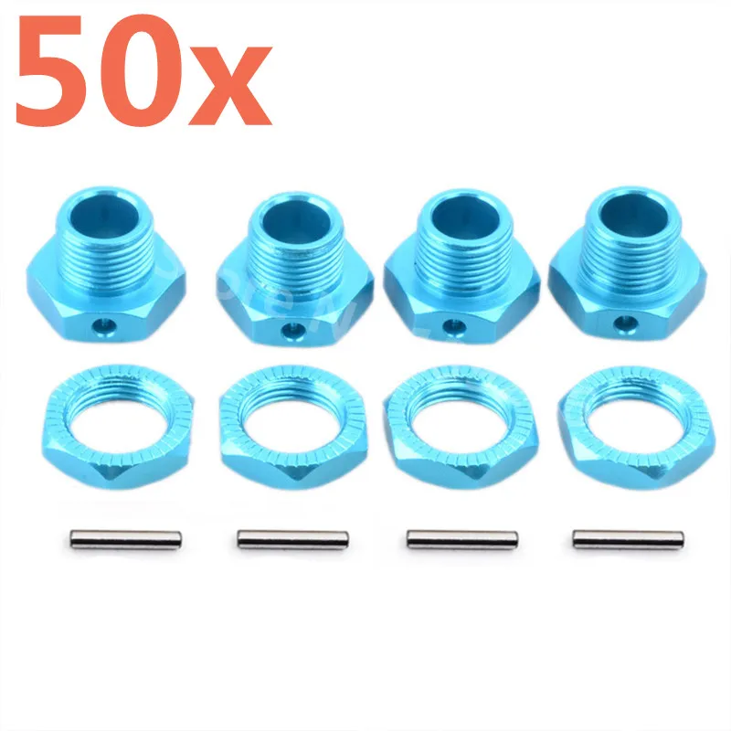 

Wholesale 50Sets/lot HSP Tyre Adapter Alum Hex Hubs Wheel Nut With Pin Set Screws Tires Adapter for 1/8 Nitro Buggy RC Car Hobby