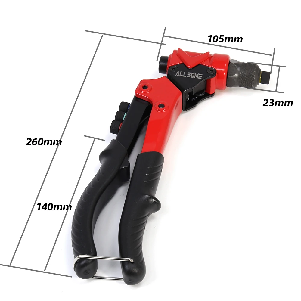 ALLSOME BT-912 Single Universal 3 in 1 Multi Function Rivet Gun With Nut Rivet Hand Rivet Reamer DIY Rivets Tool