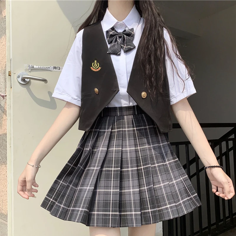 Japanese-Style College Style JK Uniform Waistcoat Loose-Fit Vest Sleeveless  school girl uniform  high school uniform