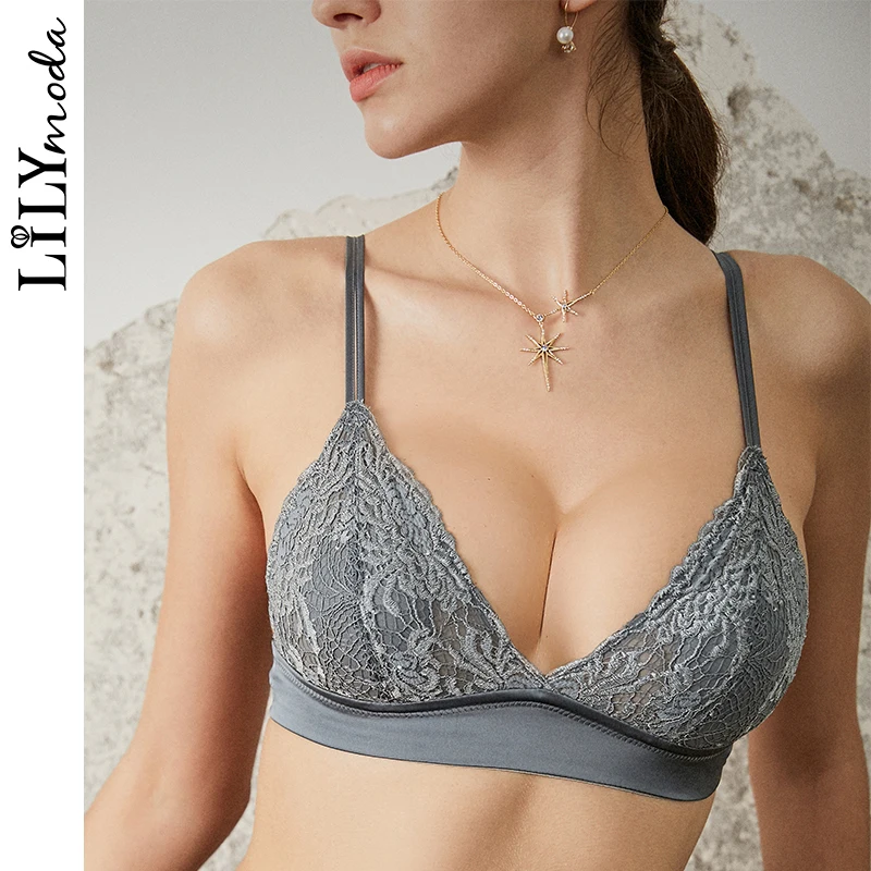 

FASHION 2019 Young Girl Seamless Vest Bra Set Ultrathin Cotton Bra and Panty Women Lingerie Wire Free Bralette Lingerie Female