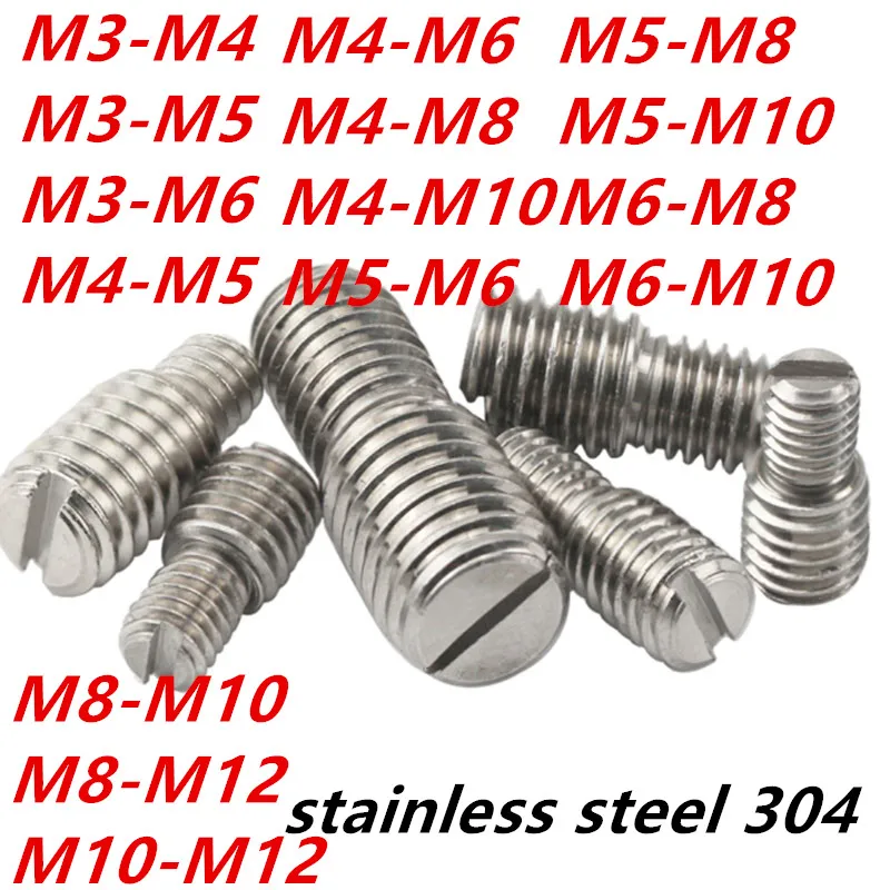 M3/M4M5/M6/M8/M10/M12 stainless steel 304 Converter Reducing Bolt Camera Adapter Conversion screw Double slotted Heads Screw1236