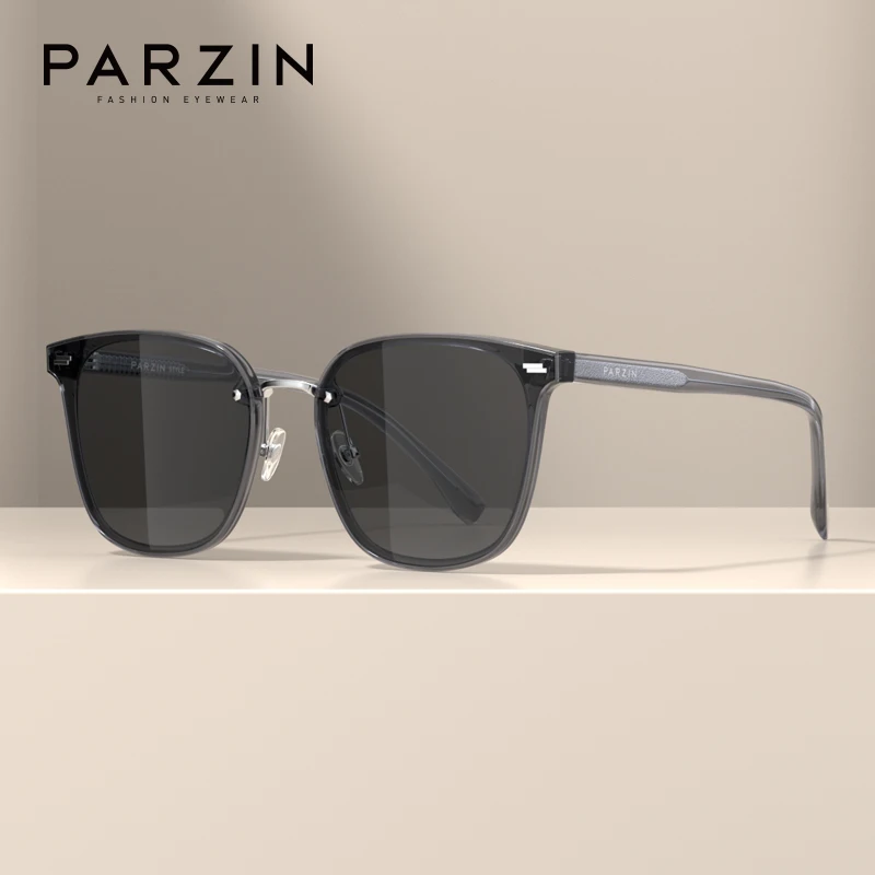 

PARZIN Nylon Sunglasses Women Alloy Vintage Party Sports Square Sun Glasses for Men Women Brand Designer Black Gafas De Sol