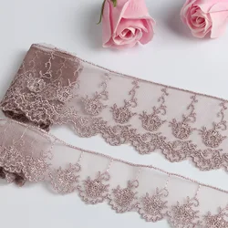 New 1Yard Flower Pattern 40-70MM Wide Lace Fabric Ribbon Lace Trim Ribbon Diy Craft Fabric Width African Fabrics