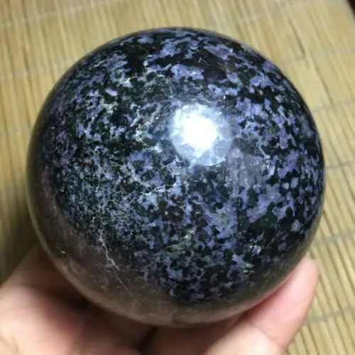 600-630g Natural Gabbro Crystal with Gold Mica Polished Ball