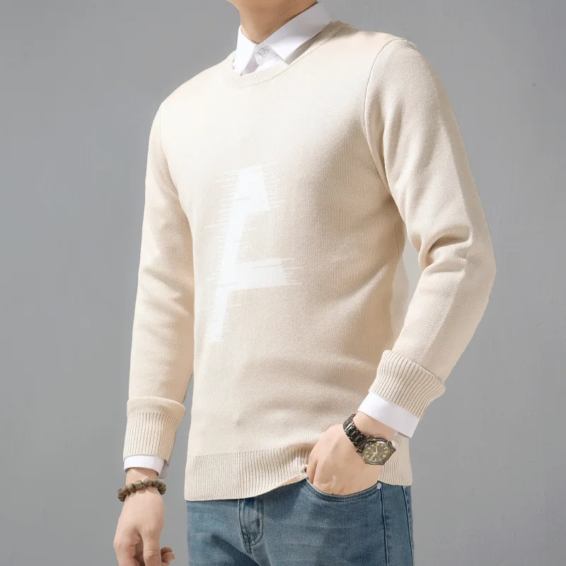 

A680 Fall Winter Men Casual Sweater Long Sleeve Slim Korean Style Simple Handsome Soft Skin-Friendly Warm O-Neck Youth Pullovers