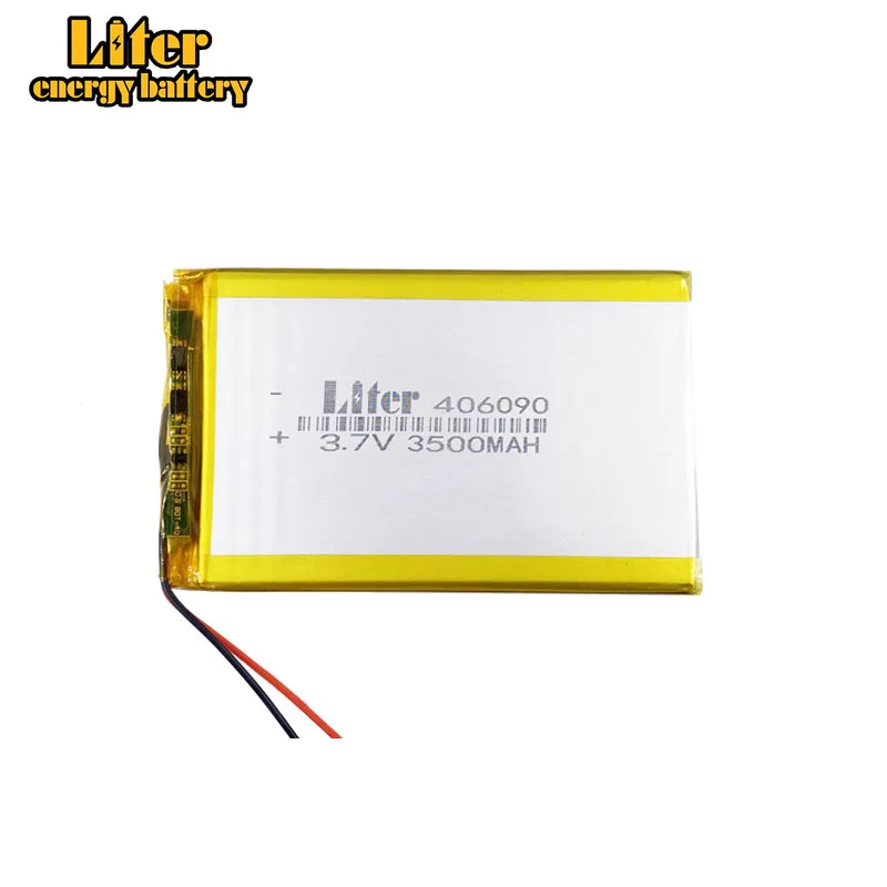 แบตเตอรี่ลิเธียมโพลิเมอร์ 406090 ความจุ 3500mAh สำหรับแท็บเล็ต V3000hd MP4 GPS คุณภาพสูง ทนทาน ใช้งานได้นาน