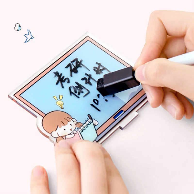 Kawaii Creative Acrylic Message Board Signboard Desktop Stand Decoration Notepad Mini Graffiti Small Whiteboard