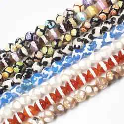 Many Pattern Faceted Round 8/10mm DZI beads , For DIY Jewelry Making, pendant,necklace