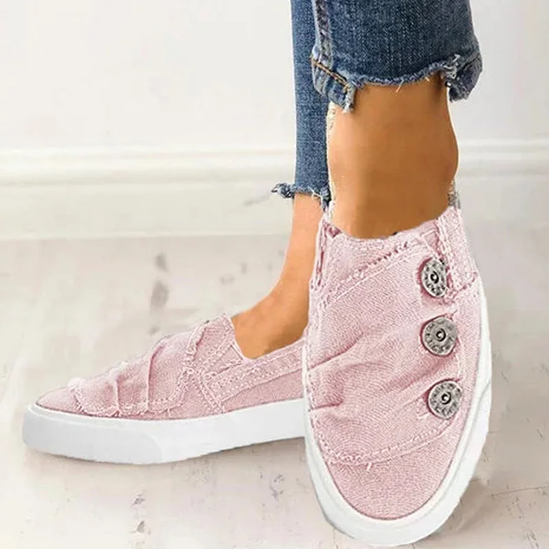 Sepatu Wanita 2020 Keluaran Baru Sepatu Kasual Wanita Denim Fashion Sepatu Kanvas Feminino Tenis Femme Sneakers Wanita Dfg5