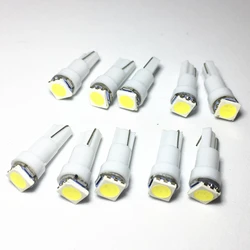 10pcs T5led Car Dashboard Instrument Light Bulb 17 37 73 SMD 5050 Auto LED Lamp 12V white blue red yellow green indicator  Light