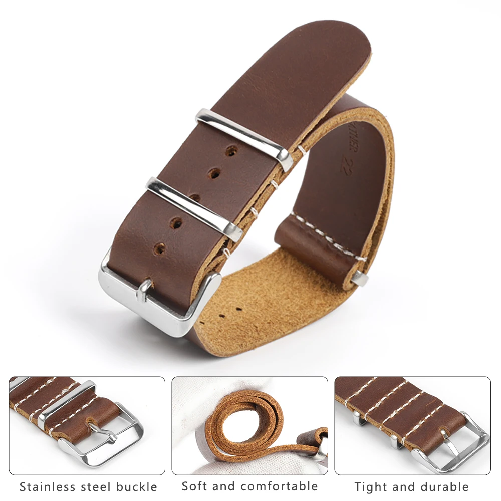 18mm 20mm 22mm 24mm Men Watch Band Black Brown Coffee Watch Strap Calfskin Wristband Bracelet