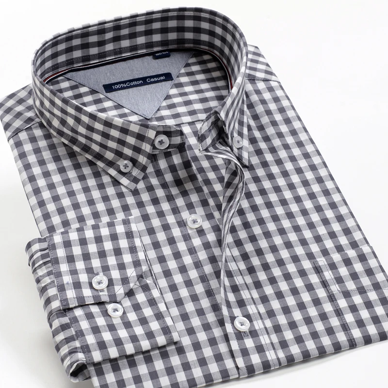 Camisa a cuadros de manga larga para hombre, 100% algodón, ropa de marca, talla grande, 8XL, 9XL, 10XL, 11XL, 12XL, novedad de otoño, 2024