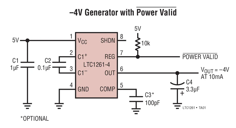 LTC1261CS LTC1261CS8 LTC1261IS8 LTC1261CS8-4 LTC1261CS8-4.5 LTC1261 - Switched Capacitor Regulated Voltage Inverter