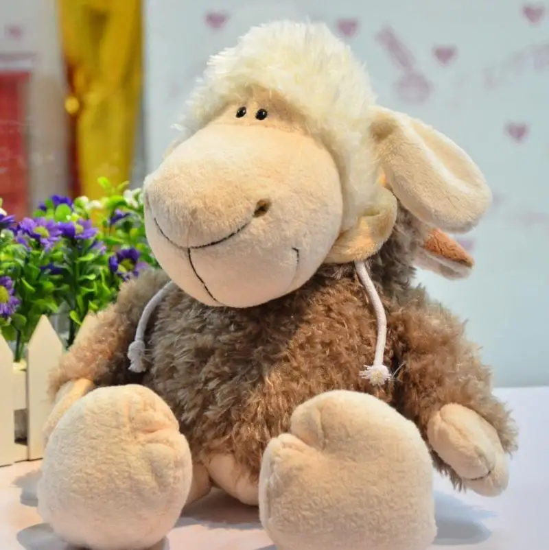 Красивая овечка в одежде волка, толстовки с капюшоном из ягненка, милая плюшевая игрушка, мягкая кукла, подарок на день рождения для мальчиков и девочек, 1 шт.