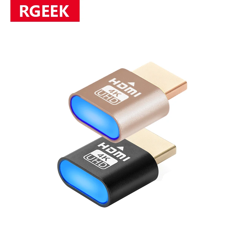 Rgeek display led hdmi exibição virtual 4k hdmi ddc edid manequim plug display led cheat plugue virtual hdmi manequim emulador adaptador