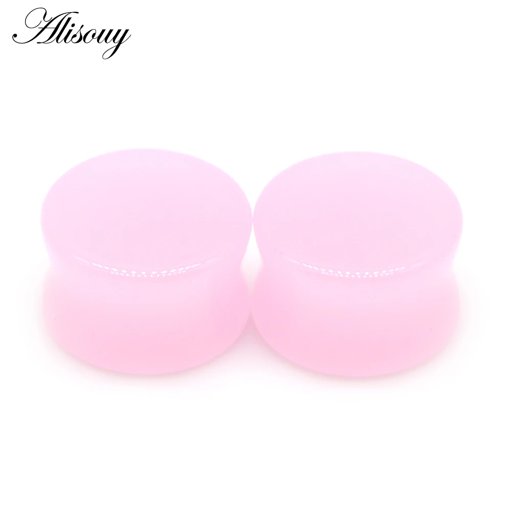 Alisouy 2pcs 6-25mm Women Men Stone Ear Plugs Gauges Earrings Ear Plug Flesh Tunnel Piercing Expander Ear Stretcher Body Jewelry