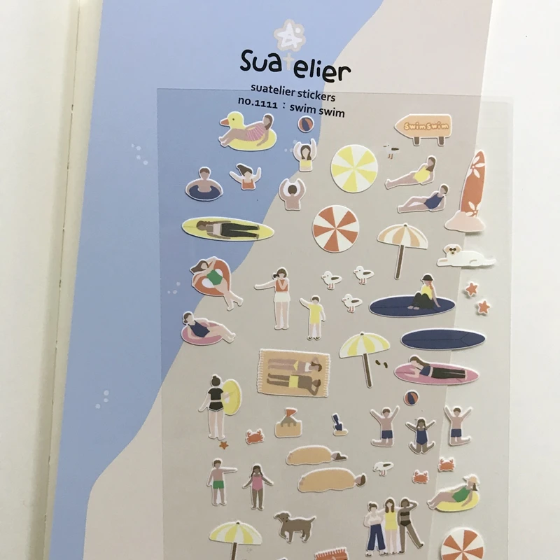 Sonia Swim Summer Amusement Park Stickers Cute Beach People Die Cut Korean Suatelier DIY Decoration Hobby Craft Supplier