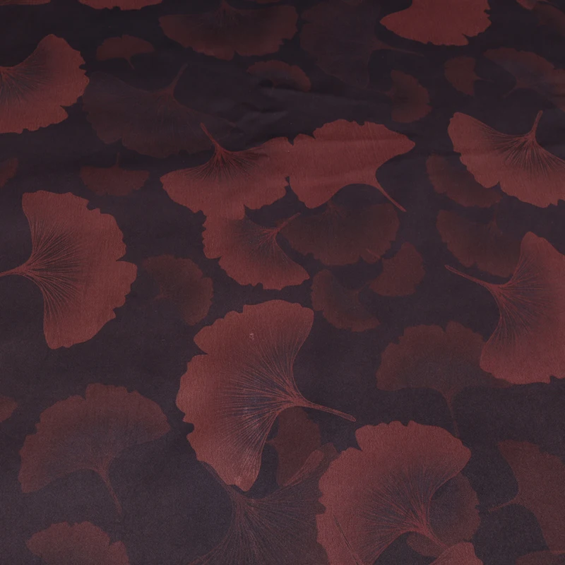 

Ginkgo biloba 51momme retro heavy satin watered gauze heavy satin silk plain gambiered silk fabrics of pure manual