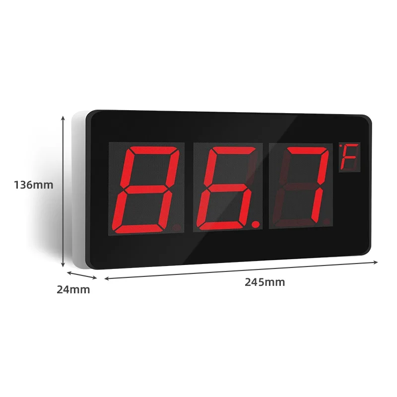 Digital Wall Thermometer Outdoor With Temperature Sensor C/F Switch For Sauna And Swimming Pool