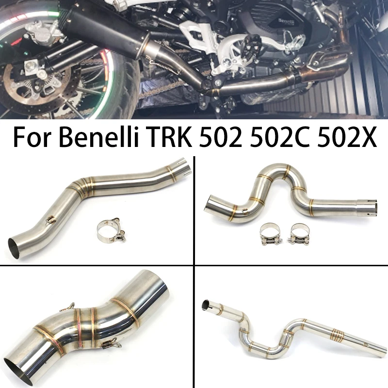 

Motorcycle Exhaust Front Pipe Muffler Middle Link Connect Pipe For Benelli 502C 502X TRK502 TRK 502 2016 2017 2018 Slip on