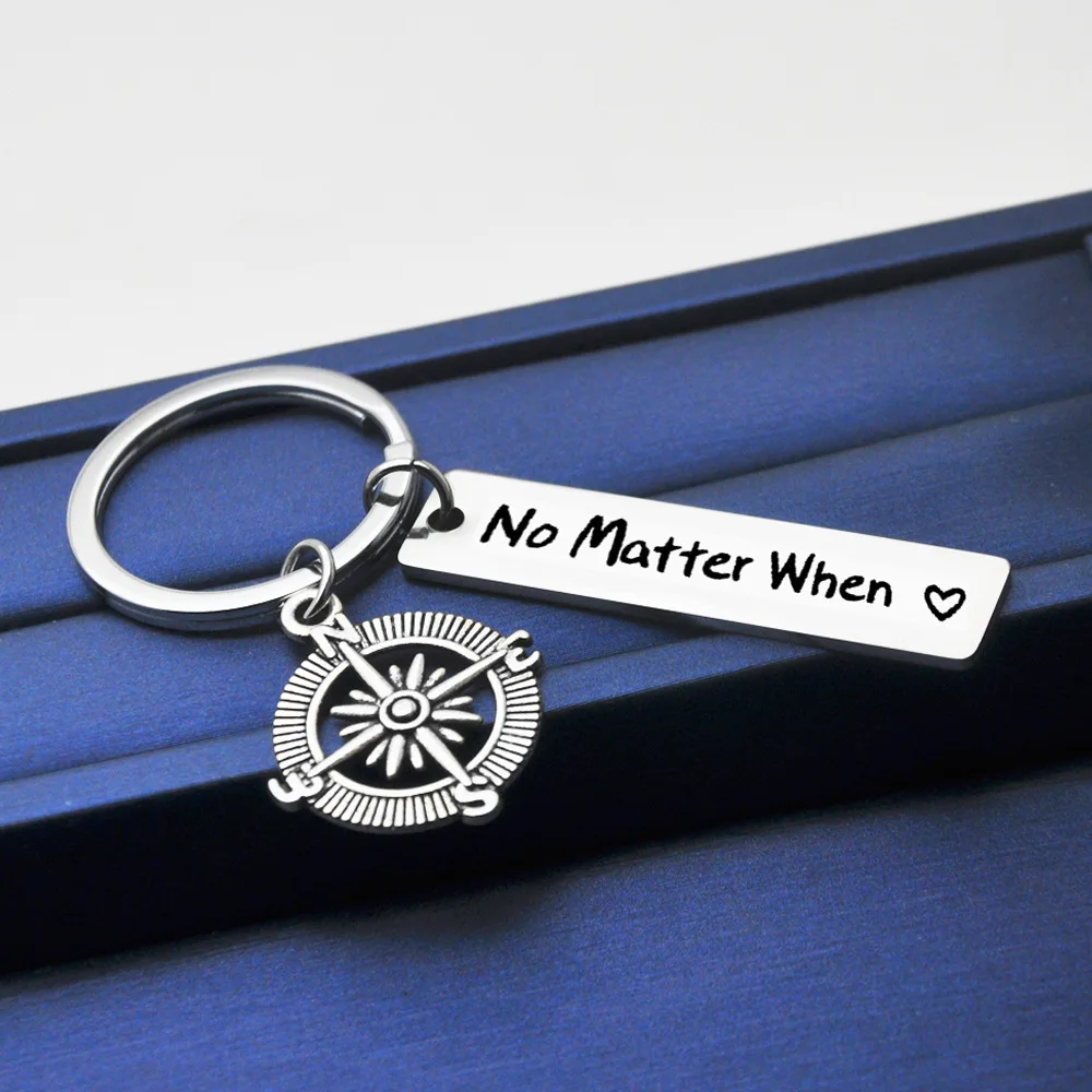 Metal Keychain Man Letter Key Chain Women No Matter What Where When Key Holder Couples Keyring Key Ring Pendant Porte Clef