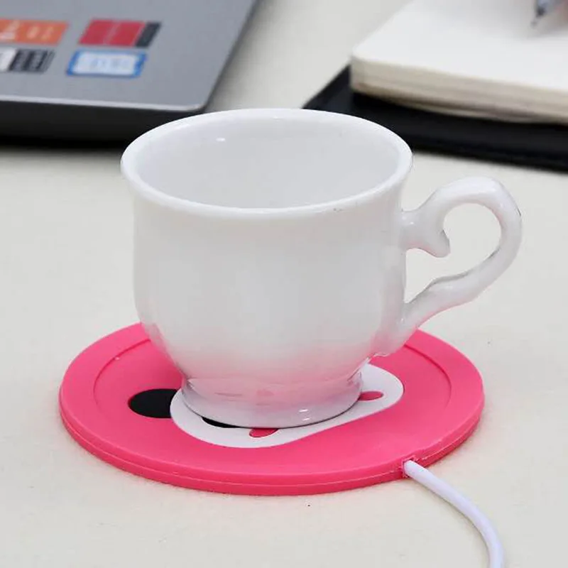 Cute Cartoon 5V USB Warmer Silicone Heat Heater for Milk Tea Coffee Mug Hot Drinks Beverage Cup Mat Kitchen Tools Heater newest