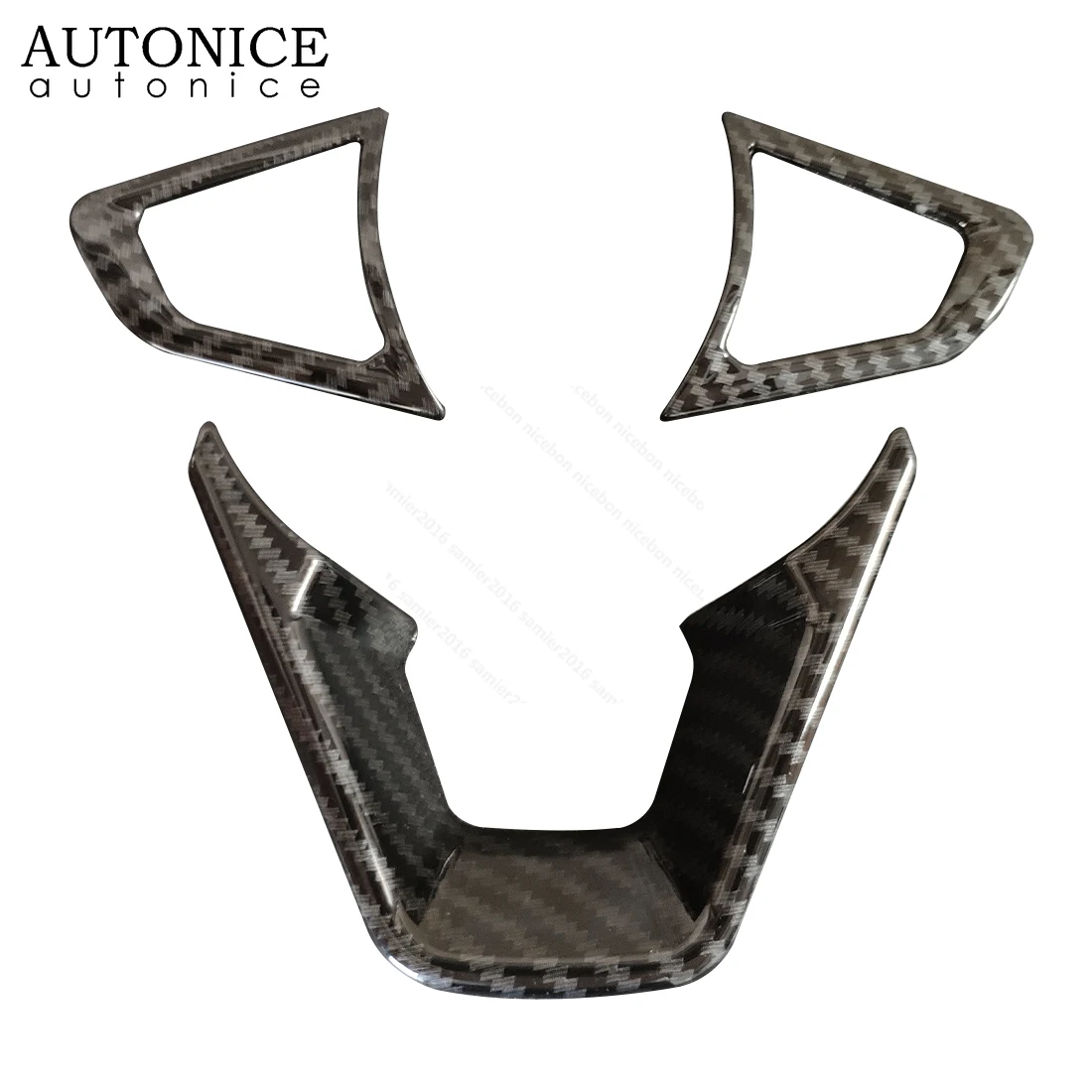 fit For ford Fusion Mondeo Edge S-Max accessories 2015 2016 2017 2018 ABS 3pcs Carbon fiber color Steering Wheel Cover ABS