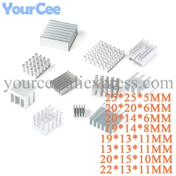 10pcs Aluminum Alloy Heatsink Radiator Heat Sink Cooling Silver for LED Electronic Heat Dissipation