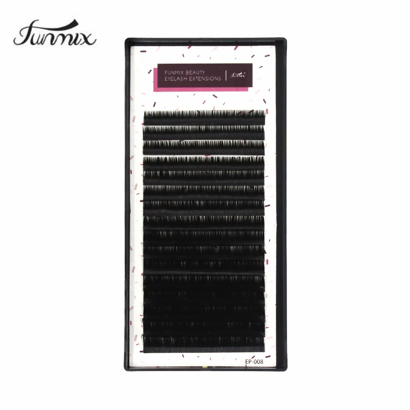 

Funmix 16rows/case 7~14mm Mix in One Tray Maquiagem Cilios Natural Mink Lash Individual Eyelash Extension