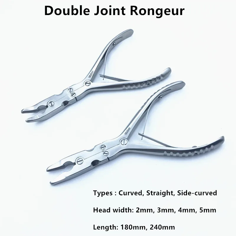 

Orthopedic Bone Forceps Double Joint Bone Rongeurs 180mm/240mm Orthopedics Instruments