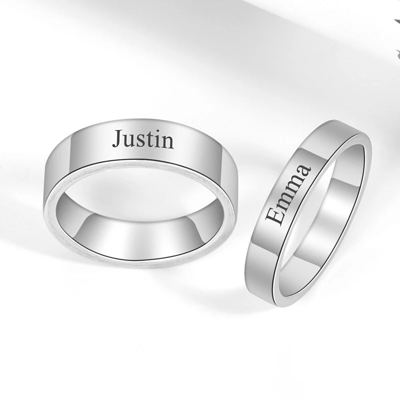 Custom Two Name Rings Couple Rings For Lovers Double Name Ring New Mom Gift Mother Daughter Family Ring Adjustable Bague Wedding