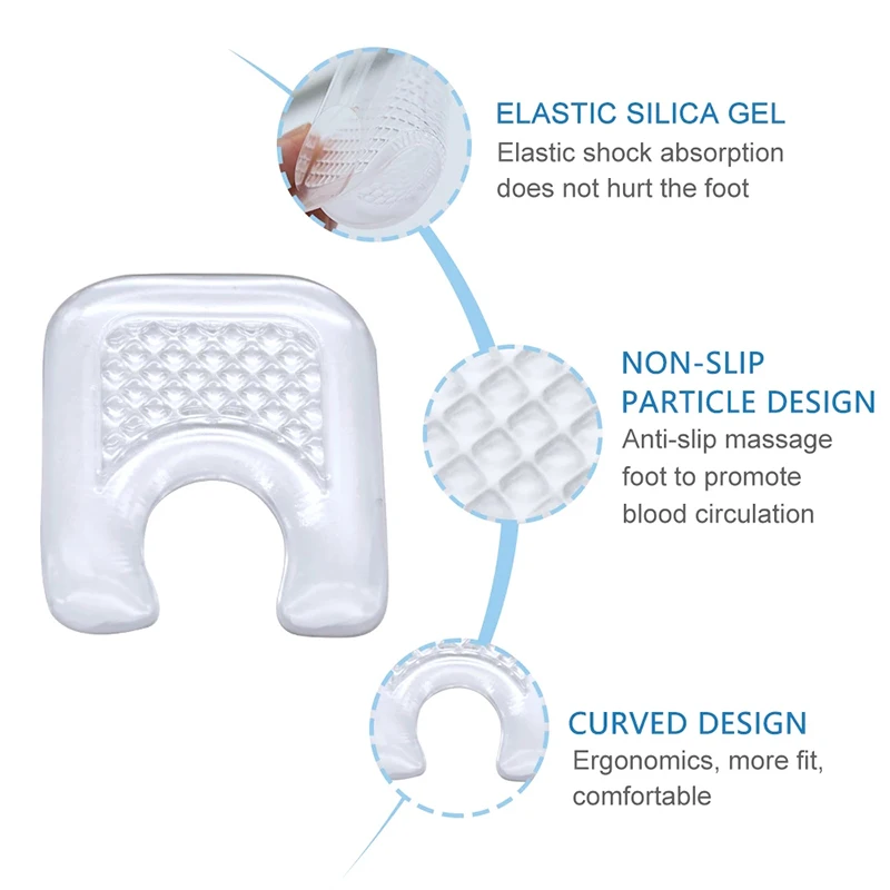 4pcs Toe Protector U-Shaped Gel Callus Pads Waterproof Foot Corn Protector Sticker Reduce Rubbing Reusable Callus Cushions