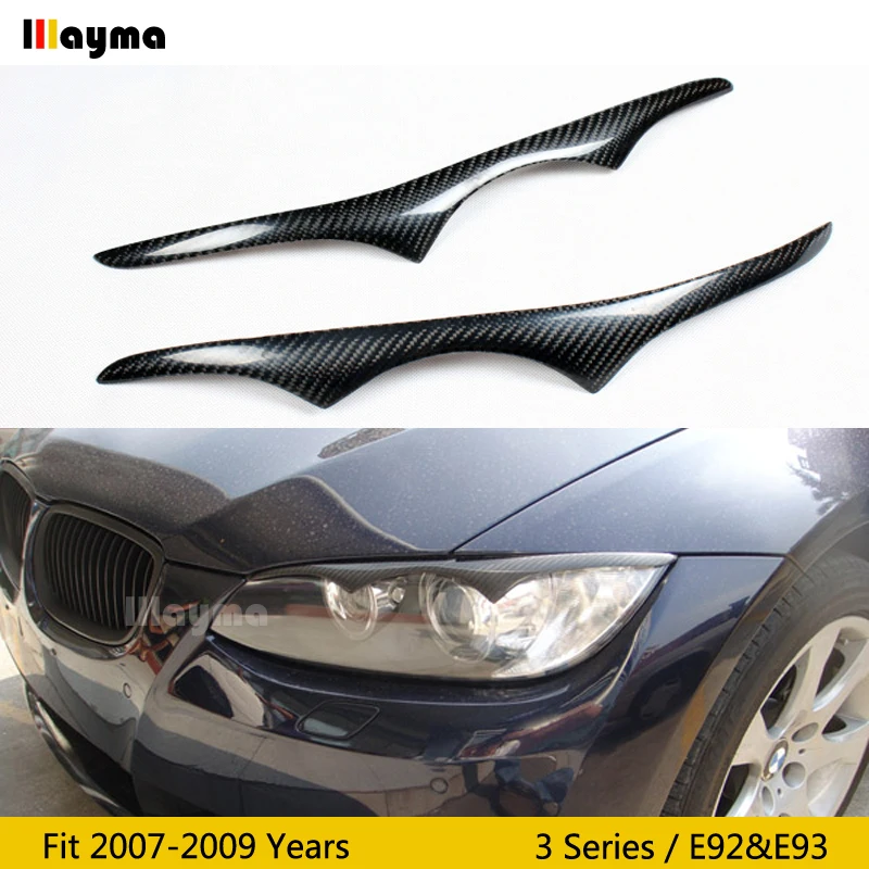 

Carbon Fiber Car Eyebrows For BMW 3Series 2door coupe 320i 325i 330i 335i 2007 2008 2009 year E92 E93 car lamp front eyelid