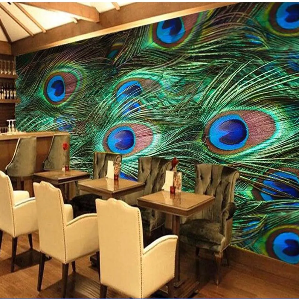 South Asian Wallpaper  Mural Peacock Feature for Living Room Bedroom Shop Office  Papers Home Decor 3d  Art Painting