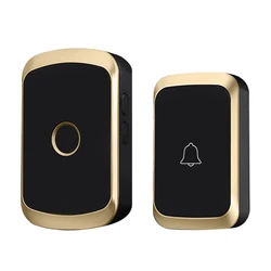 CACAZI Smart Home Welcome Wireless Doorbell 433Mhz 36 Songs Waterproof LED light Cordless Chimes Door Calling Bell US EU UK Plug