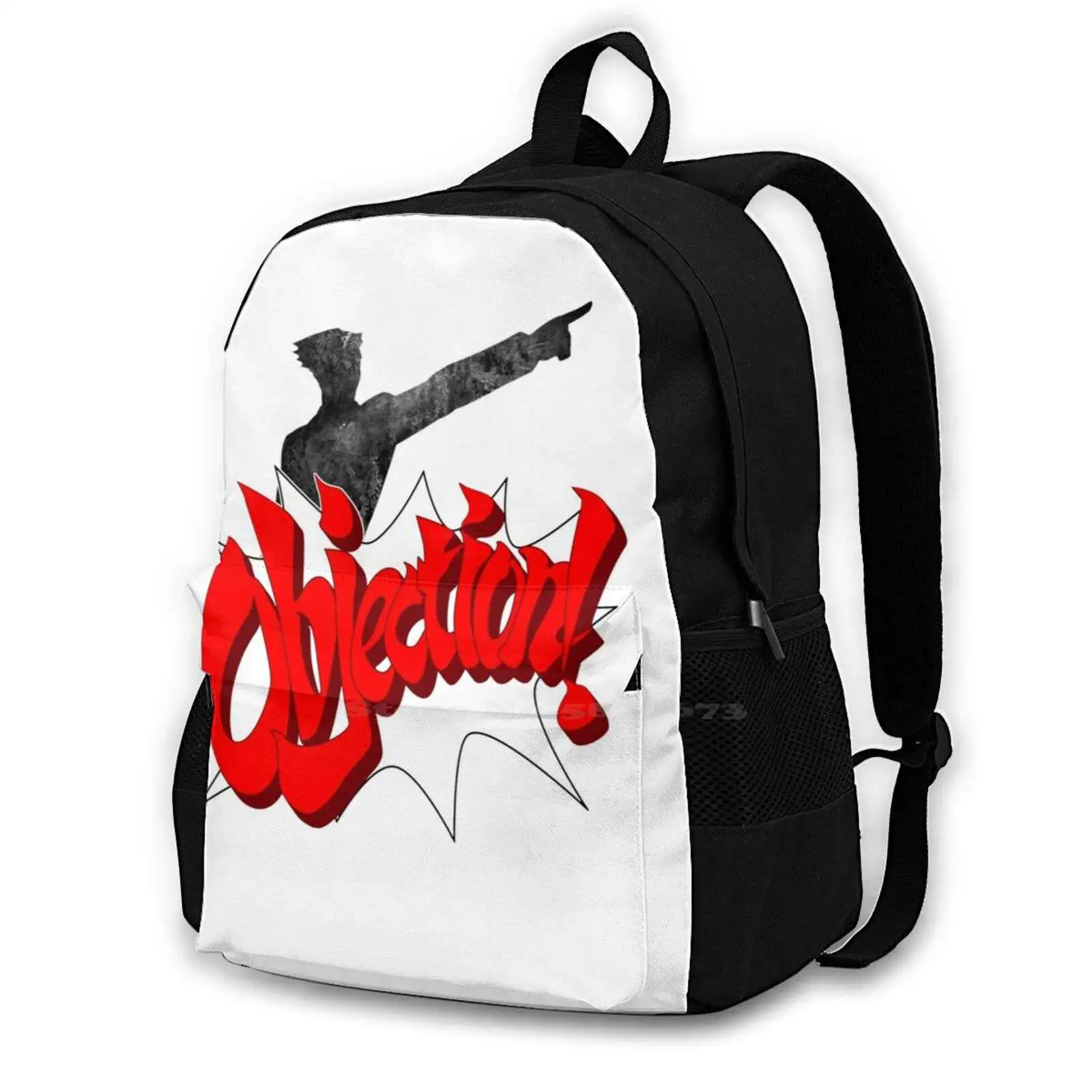 Objection ! Large Capacity School Backpack Laptop Bags Phoenix Wright Objection