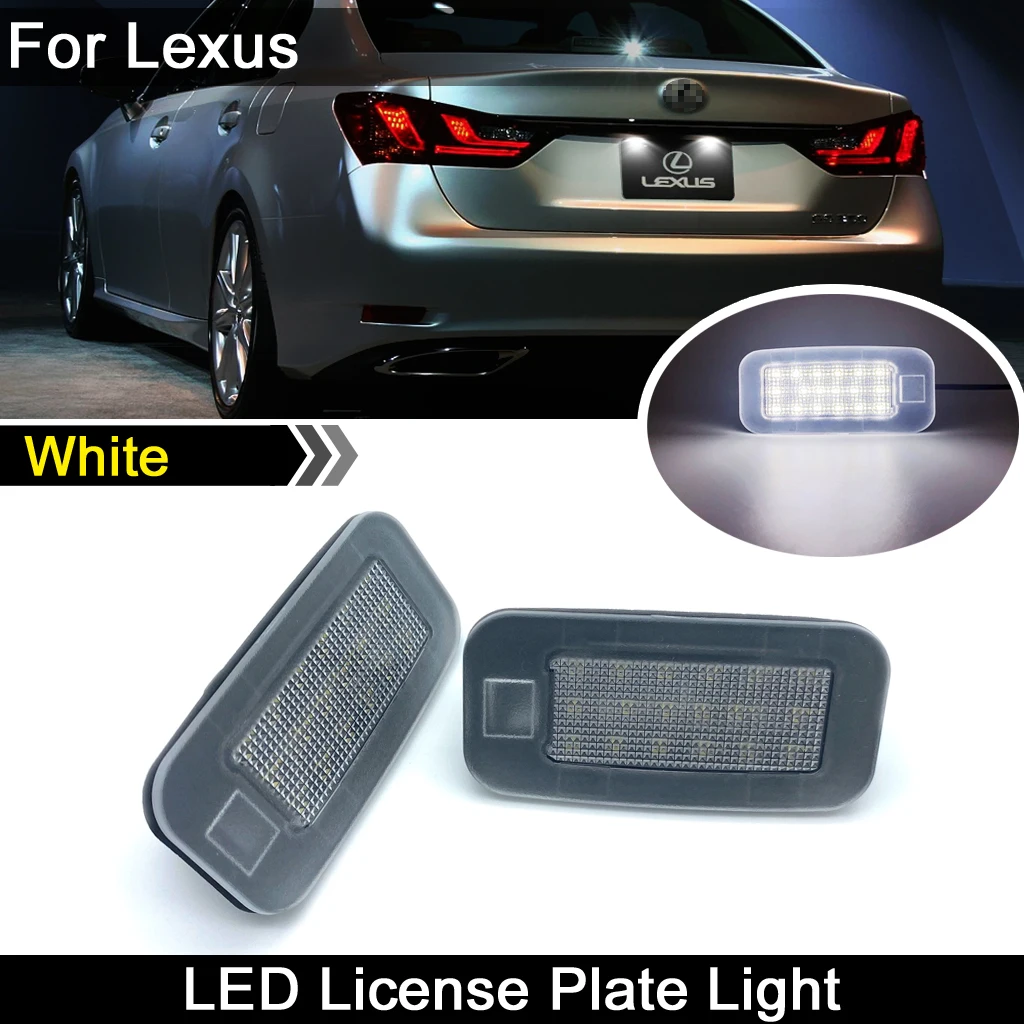 For Lexus GS350 GS350h GS450h LS460 LS460L LS600h White Number Plate Lamp LED License Plate Light