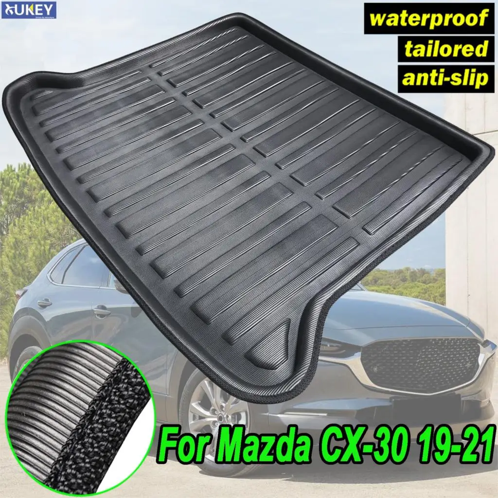 Xukey Tailored Rear Trunk Cargo Mat Floor Tray For Mazda CX-30 CX30 2019 2020 2021 Boot Liner Waterproof Protective Mud Kick Pad