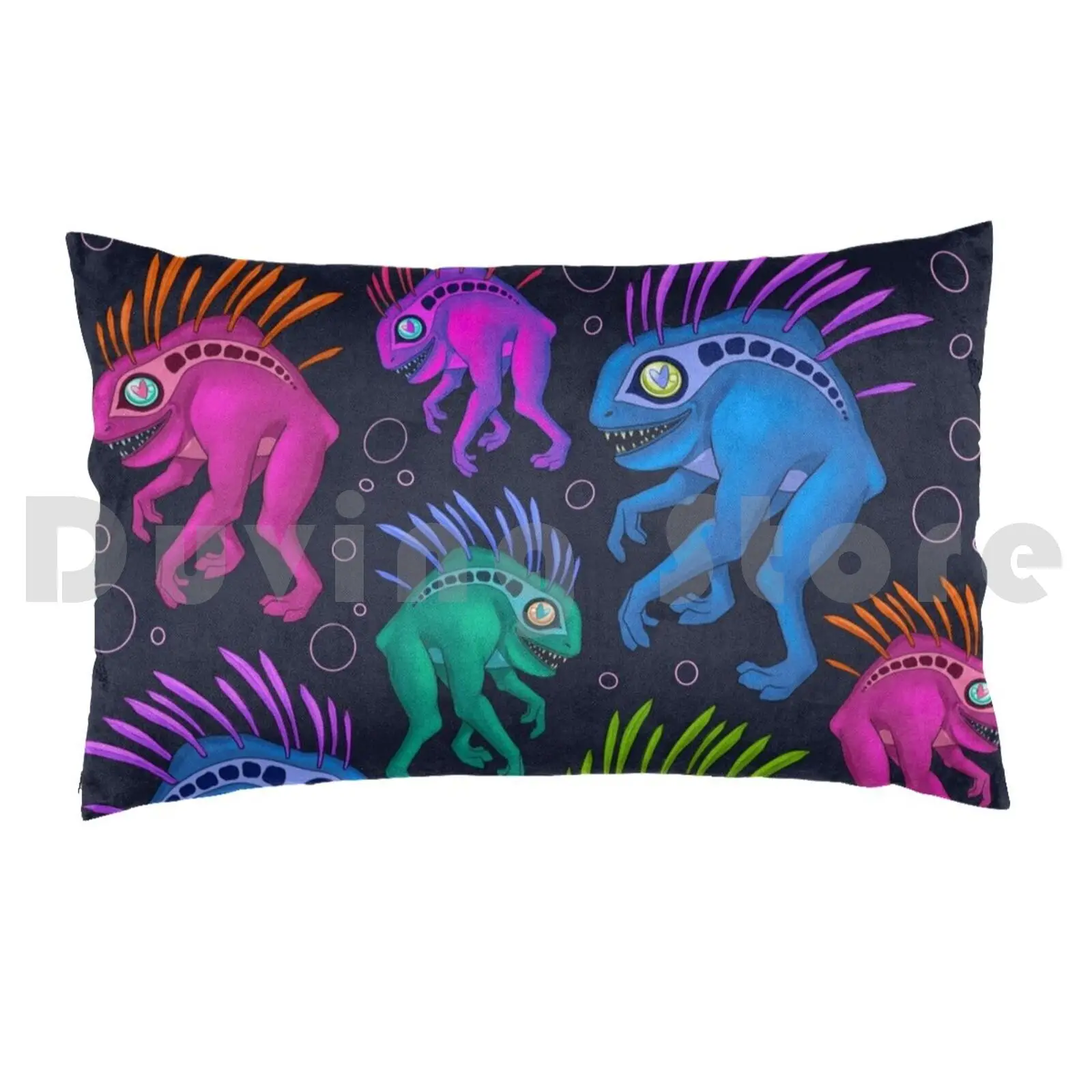 Murloc Rainbow Pillow Case Printed 35x50 Murloc Wow Cute Gamer