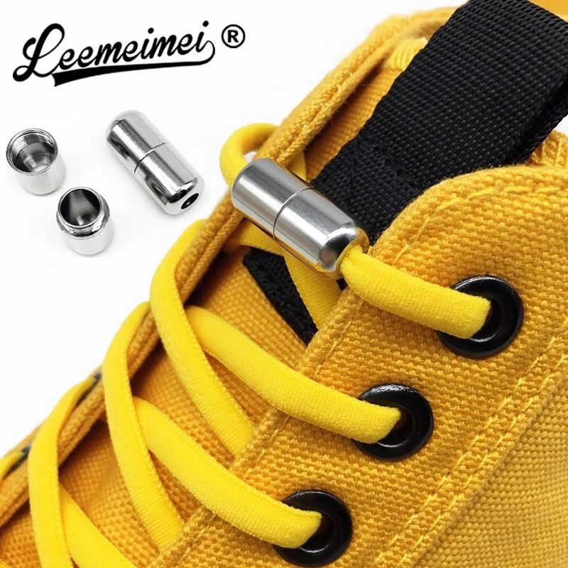 1 Pair Hot Sale Elastic Shoelace Metal Buckle Lace 100CM Semicircle Lazy No Tie Shoe Laces Accesorios De Zapatos