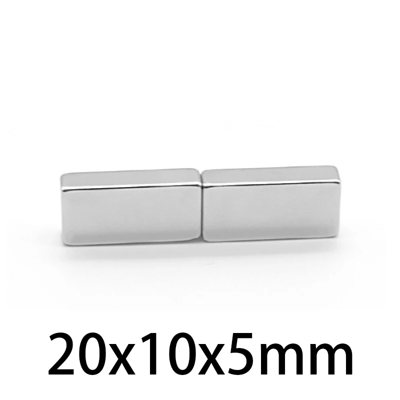 Imanes de neodimio de Bloque rectangular, 20x10x5, cuboide 30x10x5, NdFeB permanente de tierras raras, 10x10x5, 40x10x5, 50x10x5