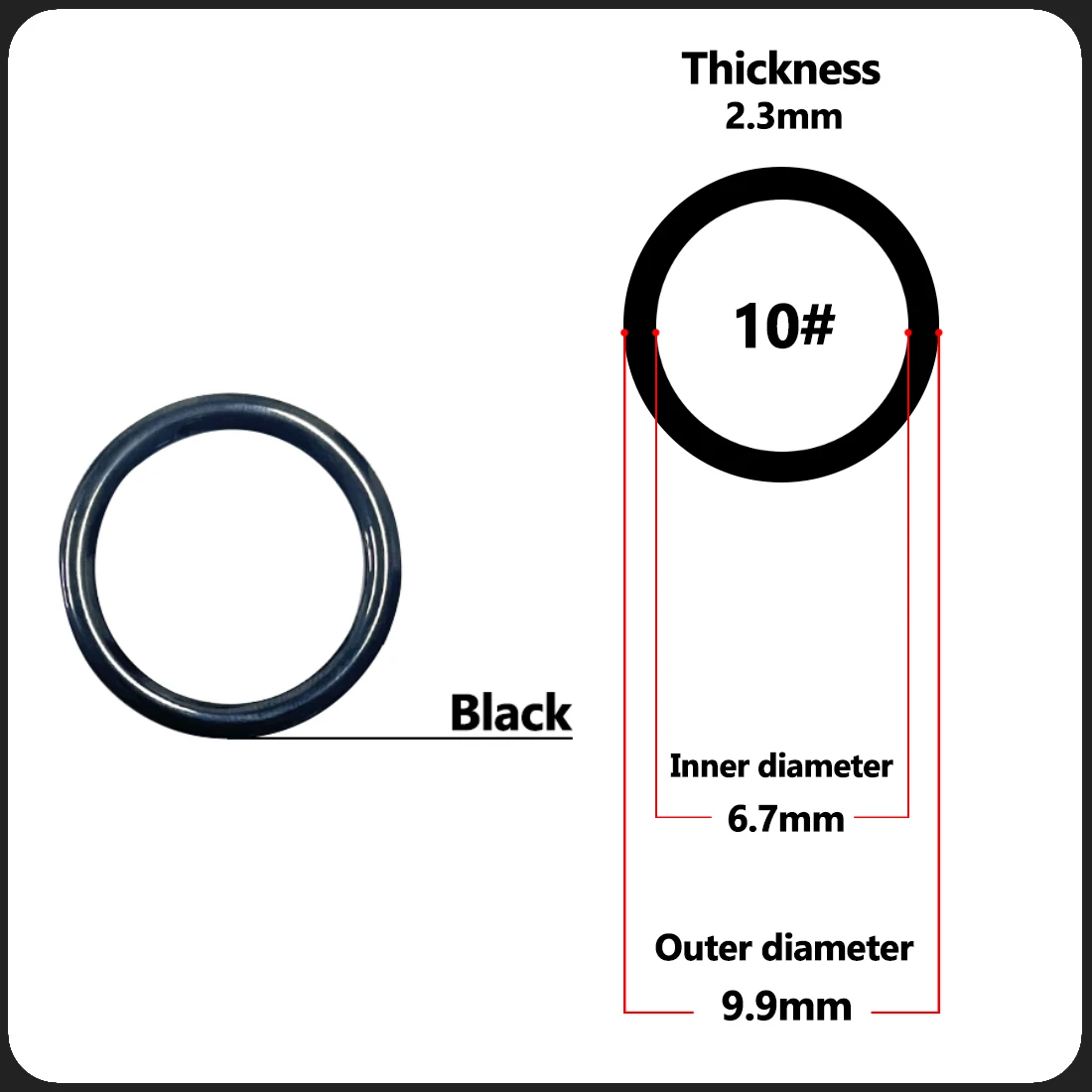 Angelrutenführungsring, 10 Stück ~ 100 Stück, verschleißfester Keramik-Führungsring, Stangenreparatur-Ersatzset, Alconit-Ring, Schwarz, 6 mm ~ 47,3 mm – Detail 15