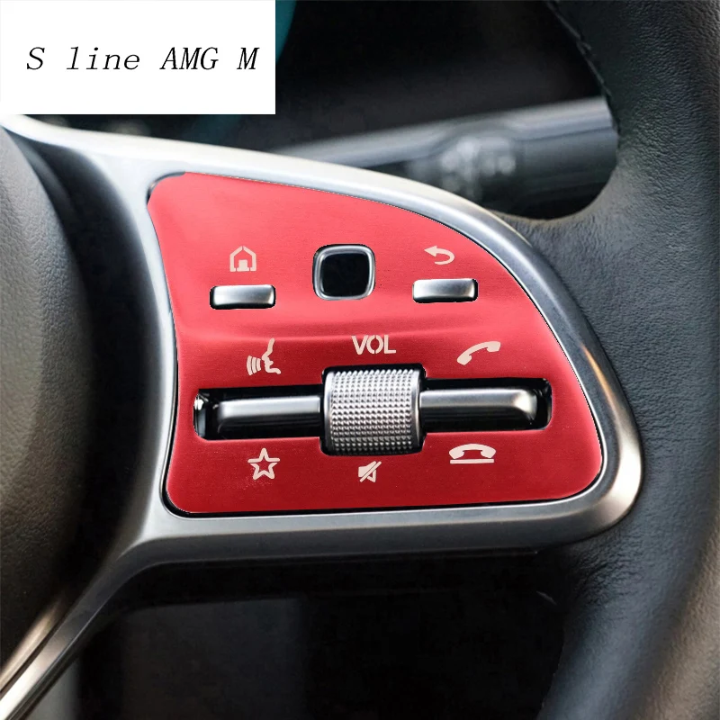 Car Styling Steering Wheel Steering Control Switch Button Cover Sticker for Mercedes Benz A C E Class GLB GLC GLE W205 W167 W177