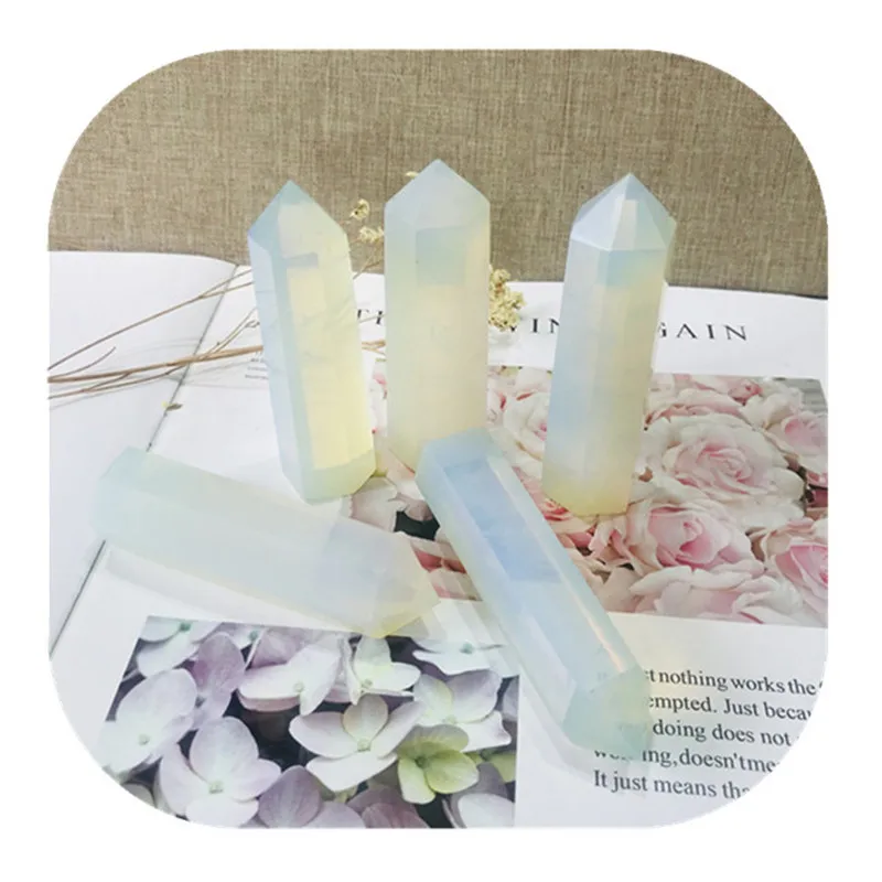 

White Opal Wand Point Stones Minerals Crystals Gems Healing Reiki For Home Decoration Gemstones