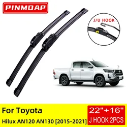 For Toyota Hilux AN120 AN130 2015 2016 2017 2018 2019 2020 2021  Front Wiper Blades Brushes Cutter Accessories U J Hook